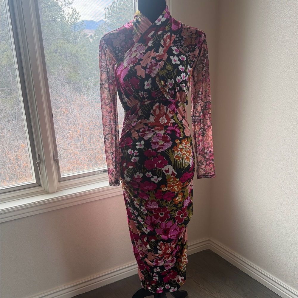 Floral Long Sleeve Bodycon Dress